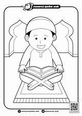 Membaca Mewarnai Quran Mengaji Kartun Masjid Alquran Belajar Qur Islam Kita Laki Tergokil Kitab Teman Terheboh sketch template