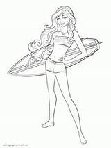 Barbie Coloring Pages Mermaid Tale Printable Girls Print Surfer Pony sketch template