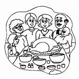 Thanksgiving Dinner Coloring Pages Family Families Printable Eating Whole Repas Print Getcolorings Coloriage Kids Getdrawings sketch template