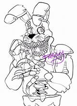 Bonnie Nightmare Coloring Pages Fnaf Template Nights Five Freddy Lineart Speedpaint Included Msp sketch template