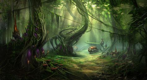 artstation alien jungle colin geller fantasy art landscapes environment concept art