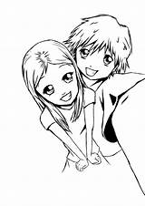 Couple Lineart Preliminary Deviantart Anime Coloring Pages Drawings Drawing Manga Perlenfeen sketch template