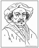 Coloring Pages Culture Arts Rembrandt Kleurplaat Kunst Animated Gifs Similar Graphics sketch template