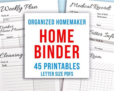 mom planner printable printable mom binder home management etsy
