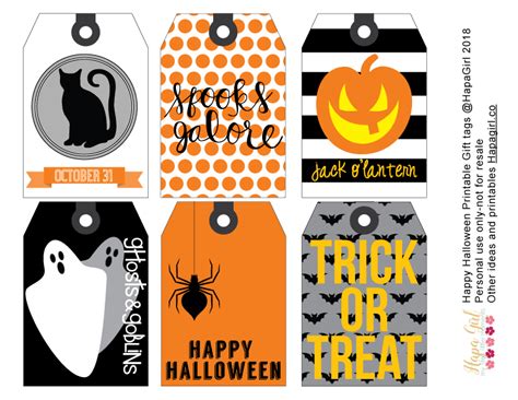 fun halloween printable gift tags hapagirl