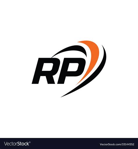 monogram rp logo design strong fast moving  dynamic