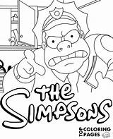 Coloring Wiggum Chief Simpsons Pages Printable Topcoloringpages Clancy Kids Print sketch template