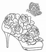 Roses Coloring Pages Butterfly Rose Getcoloringpages Flower sketch template