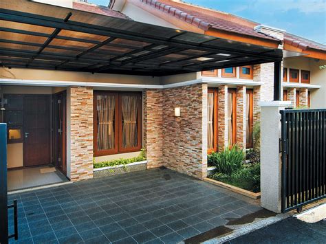 model dinding batu alam minimalis modern rumah impian