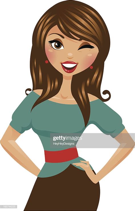 Sassy Winking Woman High Res Vector Graphic Getty Images