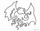 Cthulhu Coloring 58kb sketch template