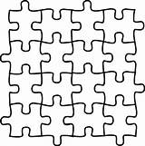 Puzzle Pieces Clip Coloring Sweetclipart sketch template