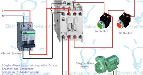 contactor wiring diagram  timer  electrical wiring