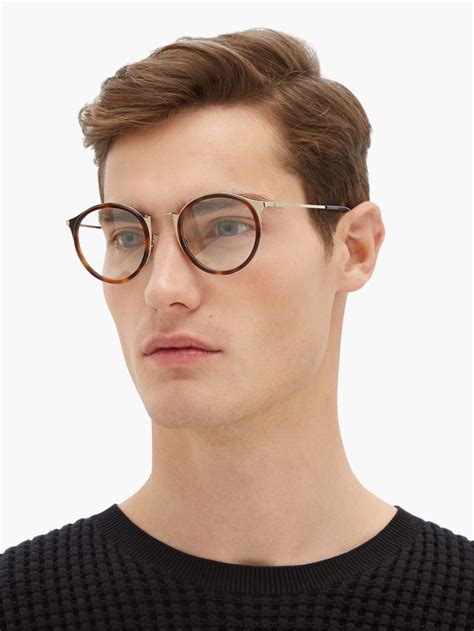 fendi round tortoiseshell glasses in brown for men lyst