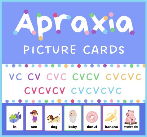 apraxia  speech picture cards vc cv cvc cvcv cvcvc cvcvcvc syllable