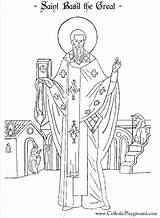 Coloring Catholic Saint Basil Pages Saints Children Great Icon Orthodox Feast St Sheets January Playground Colouring Book Kids Crafts John sketch template