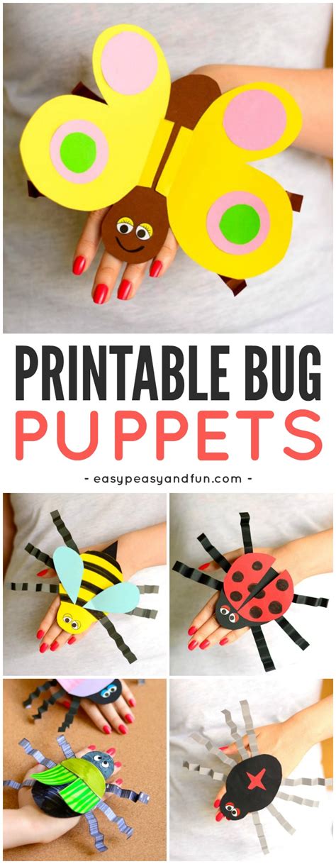 printable bug puppets easy peasy  fun