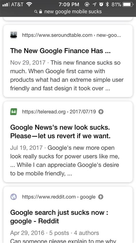 googles search updated mobile results view    horrible rgoogle