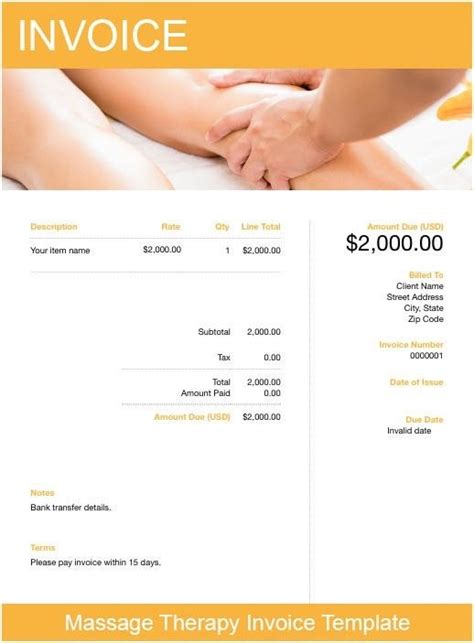 massage therapy invoice template   freshbooks