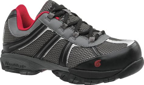 nautilus safety footwear  height mens athletic work shoes steel toe type grayred size