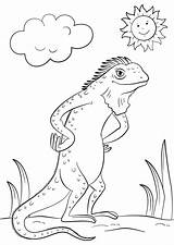 Iguana Coloring Cartoon Lizard Pages Printable Categories A4 Kids Coloringbay Drawing sketch template