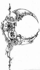 Compass Mond Tatouages Tatoo Mystical Malunki Rysunki Croquis Forearm Impressionnants Idées Géométrique Lunas Zentangles Corporal Animal Paar Rouage Besuchen Costume sketch template