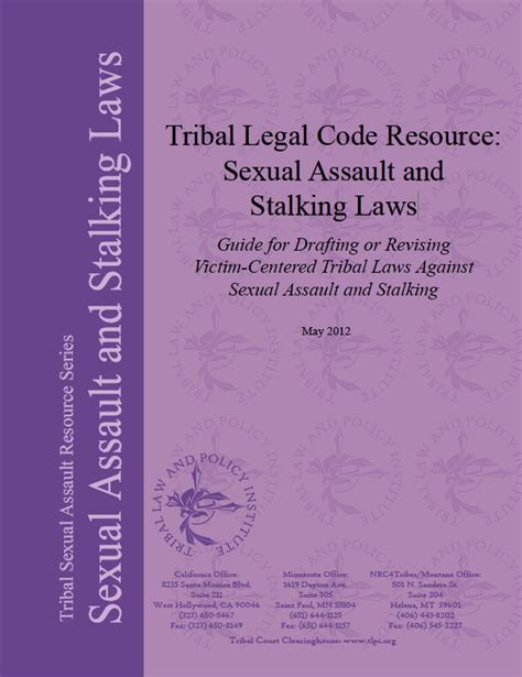 tribal legal code resource sexual assault and stalking laws niwrc
