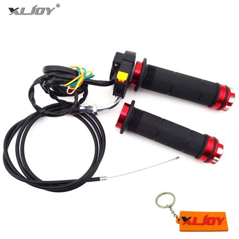 xljoy throttle cable red handle grips kill stop switch for 2 stroke