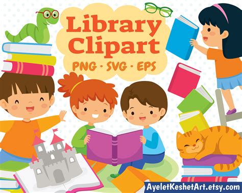 bibliothek clipart  children