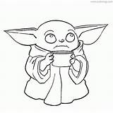 Yoda Drinking Xcolorings 860px sketch template