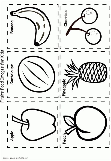 food coloring pages  preschoolers fruits