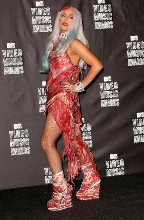 lady gagas meat dress   served  dinner ny daily news