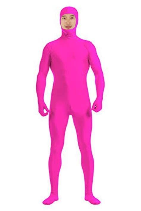 tomsuit spandex open face full bodysuit pink guy suit in anime costumes