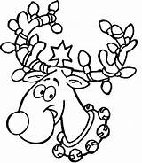 Printable Feliz Kerst Reindeer Rudolf Rendier Bellen Rudolph Grimes Sherri Horns Entangled Gets Clipartmag Topkleurplaat Lampjes sketch template