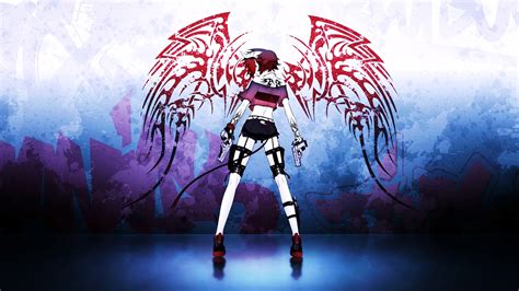 319895 anime girl pistols wings tattoos 4k wallpaper rare