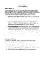 imrad annotated student examplepdf  imrad essay imradwhat