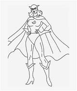 Superhero Female Coloring Pages Superheroes Drawing Template Outline Kids Cape Printable Super Girl Girls Templates Blank Dc Colouring Hero Color sketch template