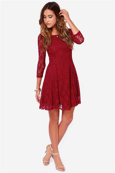 Red Lace Long Sleeve Mini Dress Ladies Tops Designs 2019 Ladies At