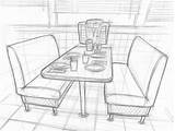 Drawing Restaurant Easy Nightlife Concept Diner Restaurants Line Linework Simsnetwork Paintingvalley Drawings Interior sketch template