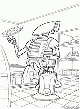 Coloring Futuristic Robots Pages Robot Chef sketch template