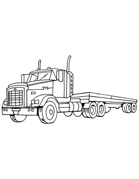 semi truck  empty load coloring page netart