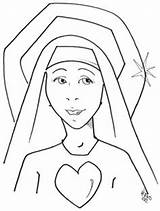 Coloring Nun Catholic Para Pages Kids Colorear Mary Printable Crafts Lady Dibujo Heart Saints Religious Education Activities 312px 77kb sketch template