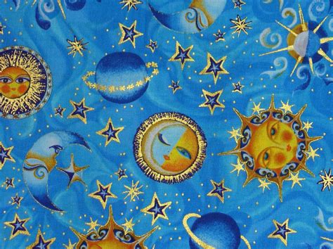 sun moon stars fabric celestial dreams  hoffman bty