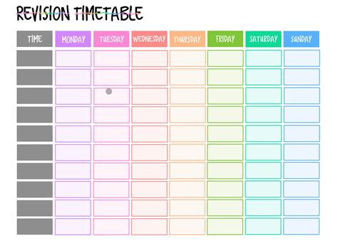 revision timetable  topic organiser etsy uk