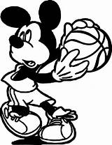 Coloring Basketball Mickey Playing Around Wecoloringpage Pages sketch template