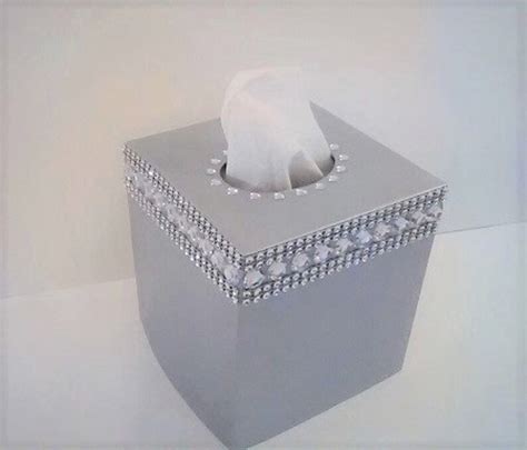 bling tissue box cover handpainted metallic silver  variety etsy