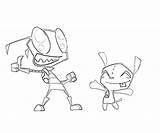 Coloring Invader Zim Pages Gir Clipart Popular Library Coloringhome Comments sketch template