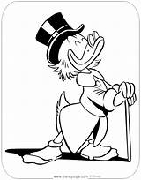 Scrooge Coloring Pages Ducktales Disneyclips Tall Standing Disney sketch template