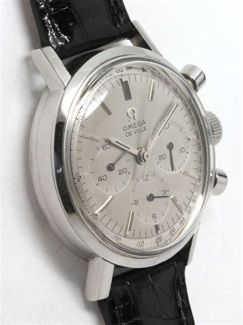 omega stainless steel seamaster deville chronograph wristwatch circa