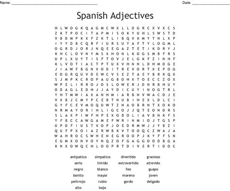 printable spanish word search